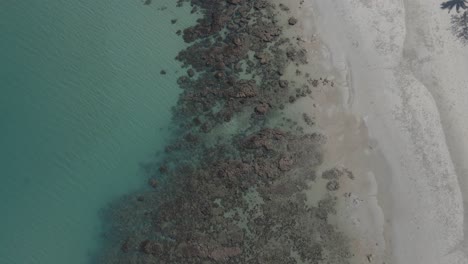 Rocky-Seabed-Under-Crystal-Clear-Water-At-Myall-Beach-In-QLD,-Australia