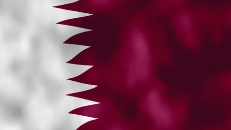 Close-up-animation-of-national-flag-of-Qatar,-waving-in-full-screen