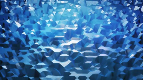 stylish blue creative abstract low poly background in 4k. abstract waves move on glossy surface in loop. smooth soft seamless animation. simple minimalistic geometric bg.