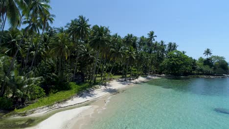 sobrevuelo de una playa privada tropical perfecta en asia