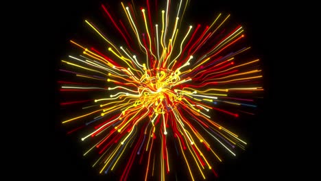 Linear particle fireworks explosion