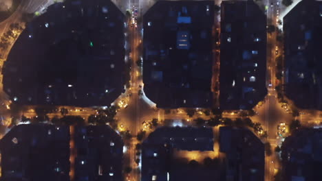 aerial view of barcelona square blocks, modern part of the city from above, spain