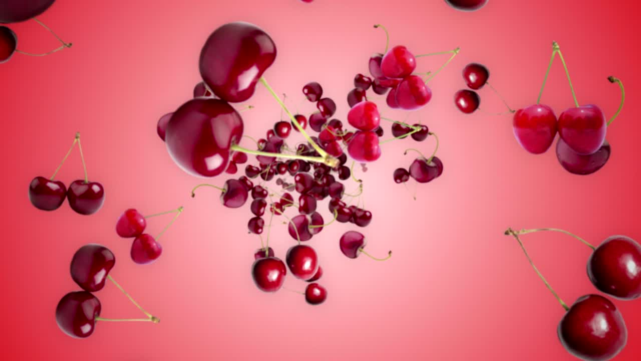 Latar Belakang Ceri Berjatuhan, Loop, Animasi, Rendering, dengan Saluran Alfa