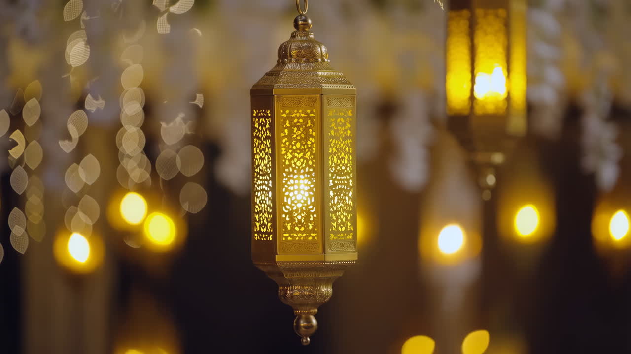 Golden Ramadan Lantern Decoration