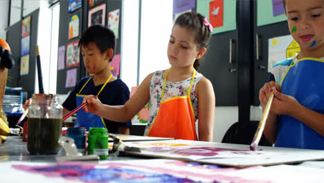 attentive schoolkid practicing drawing