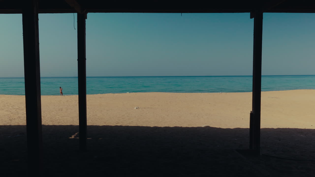 Beach Scene Under Structure