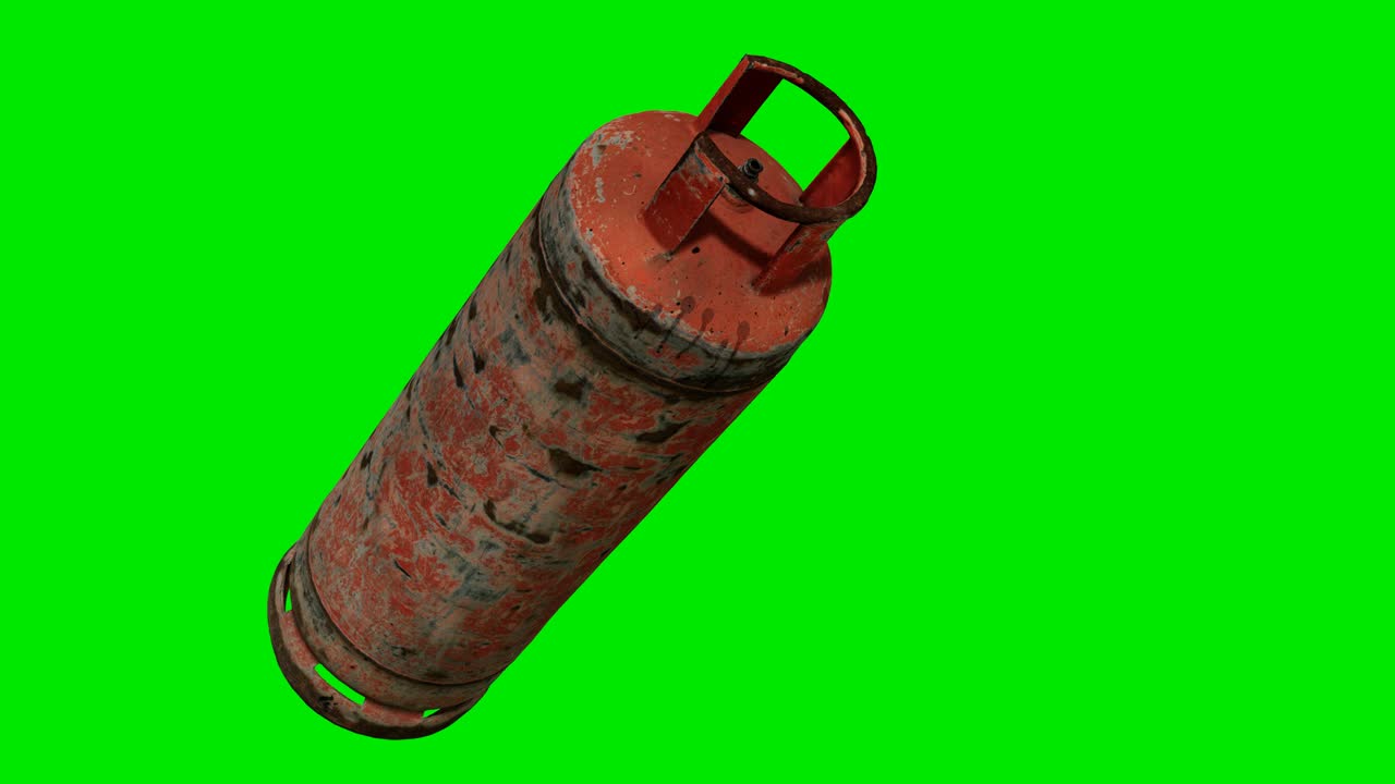 Vecchio pallone a gas su sfondo green chromakey
