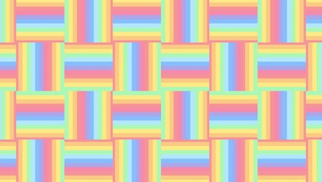 mosaico abstracto con patrón de arco iris geométrico en animación de bucle sin costuras. fondo gráfico de movimiento simple