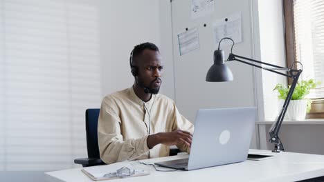 man in video conference