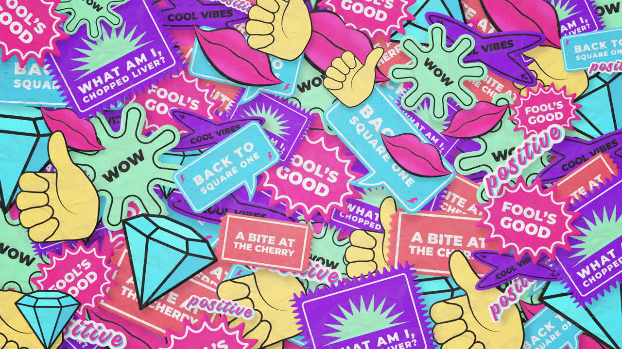 Sticker vivaci in stile Pop Art