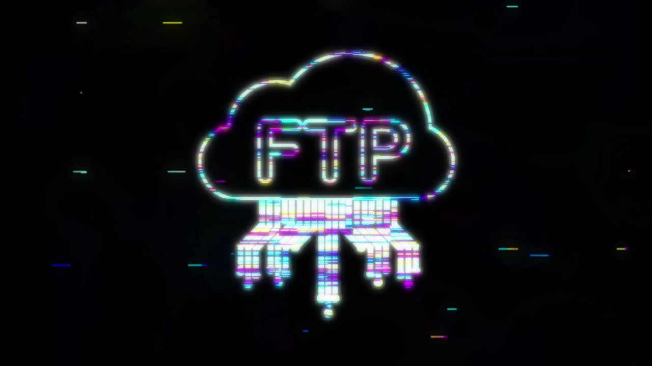FTP file transfer icon. FTP technology icon. Transfer data to server. Motion Graphic