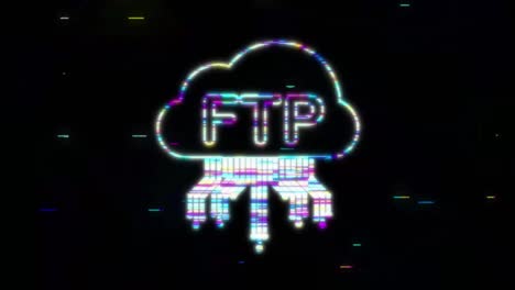 icono de transferencia de archivos ftp. icono de tecnología ftp. transferencia de datos al servidor. gráfico de movimiento