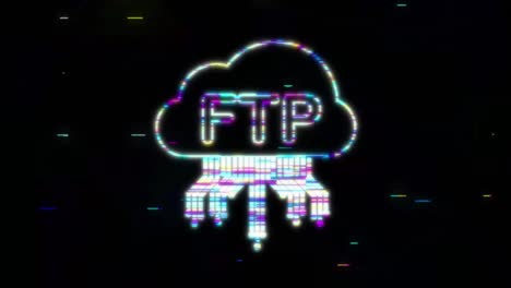 ftp file transfer icon. ftp technology icon. transfer data to server. motion graphic