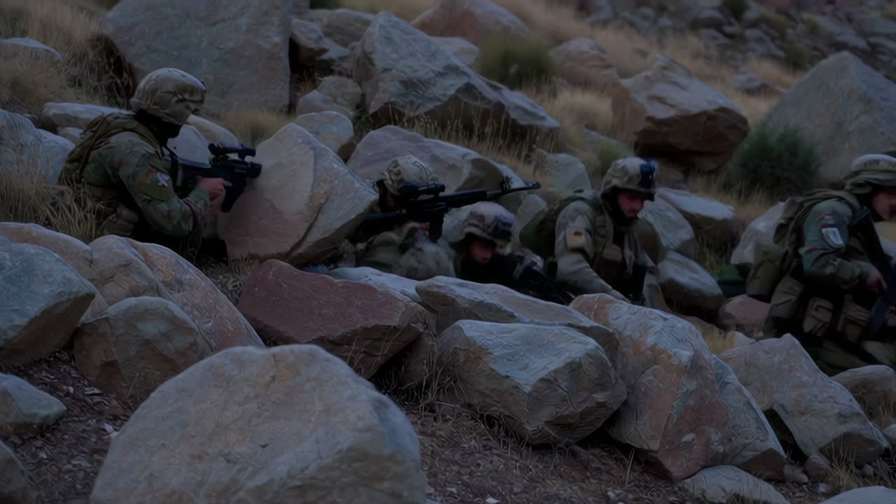 Military Personnel in Mountainous Terrain