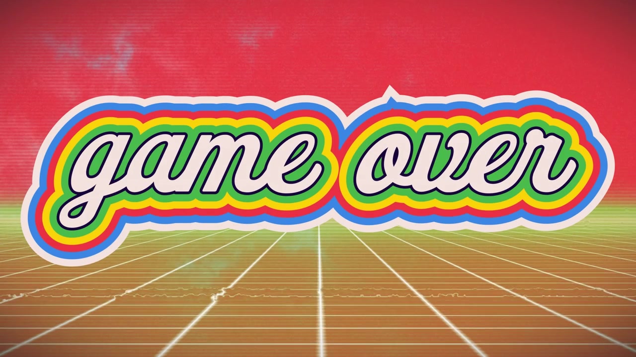 Animazione della scritta "game over" su forme