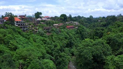 a soothing and stunning view of campuhan ridge walk, bali, indonesia - drone flying forward