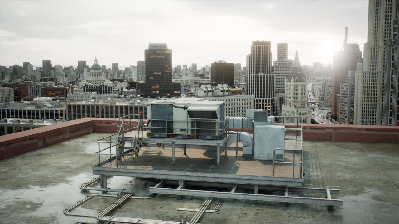 Air conditioning on the roof of a building