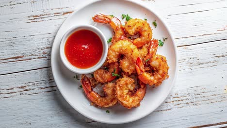 crispy fried shrimp with sweet chili sauce