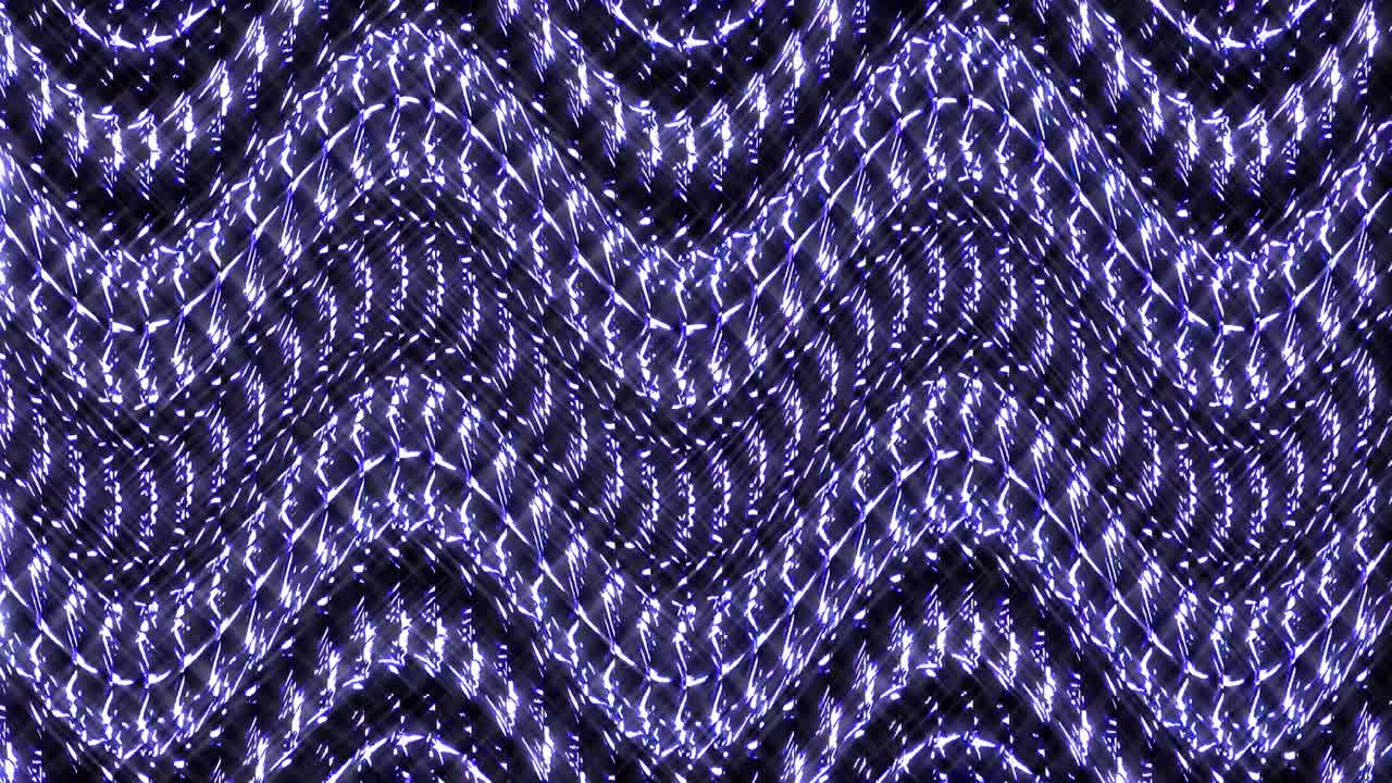 las líneas brillantes brillantes establecen un movimiento de onda azul, colorido, sobre un fondo negro
