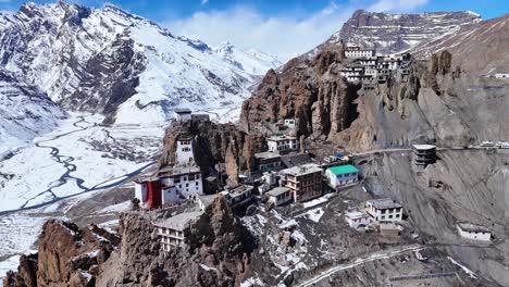 kibber monastery in the himalayas during winter