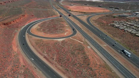 American-Interstate-15-Highway-and-Junction-Near-Hurricane,-Utah-USA