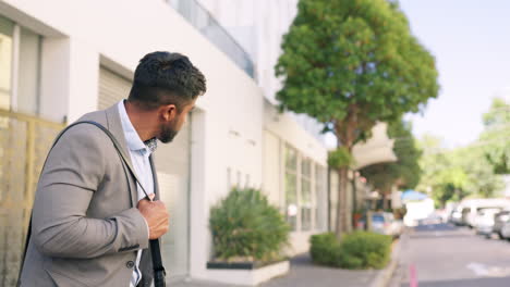 businessman, waiting and crossing street