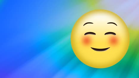 Animation-Eines-Smiley-Gesichts-über-Dem-Regenbogen