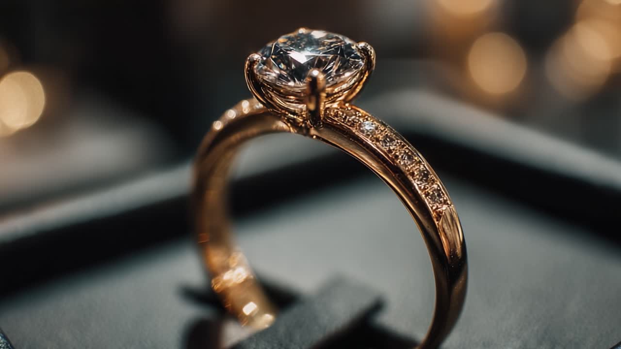 Anello d'oro squisito con diamante brillante: Un'affascinante dimostrazione di eleganza e maestria artigianale che esibisce bellezza senza tempo e lusso nel design di gioielli.