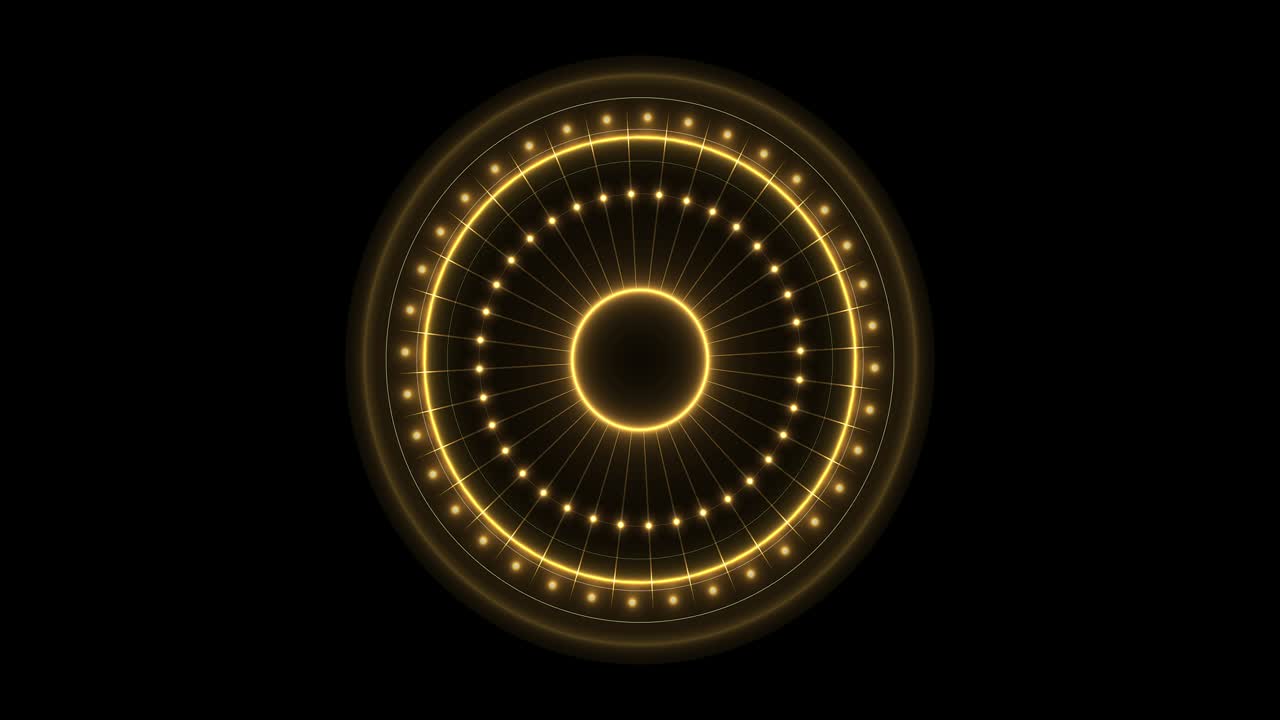 검은 바탕에 회전하는 추상적인 황금 바