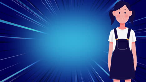 animation of moving young woman wearing face mask