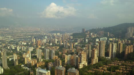 Panning-Aerial-Shot-of-Medellin,-Colombia