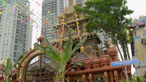 thaipusam 축제 기간 동안 brickfields 쿠알라 룸푸르 리틀 인디아 사원의 sree veera hanuman 사원