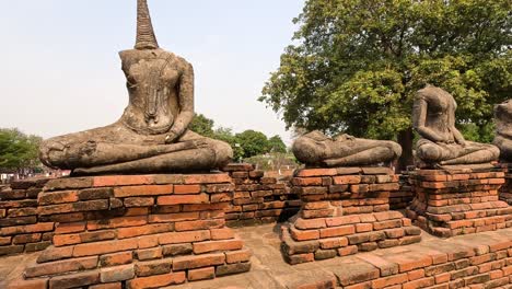 buddha statues in ayutthaya temple, thailand