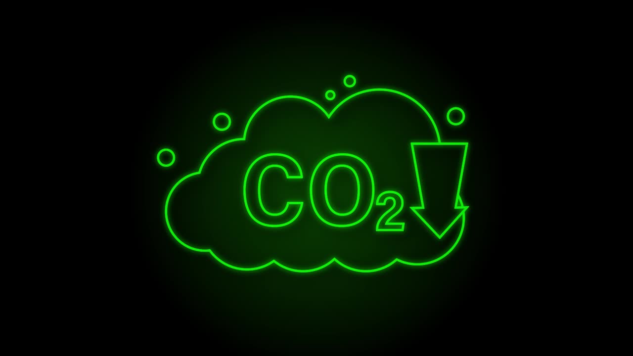 co2 네온 로고, 연기 표지, 모션 그래픽