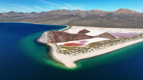 scenic view of isla san jose in the gulf of california, baja california sur, mexico. aerial drone shot