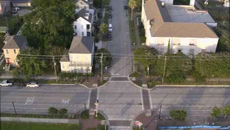 vista de drones de las casas en galveston, texas