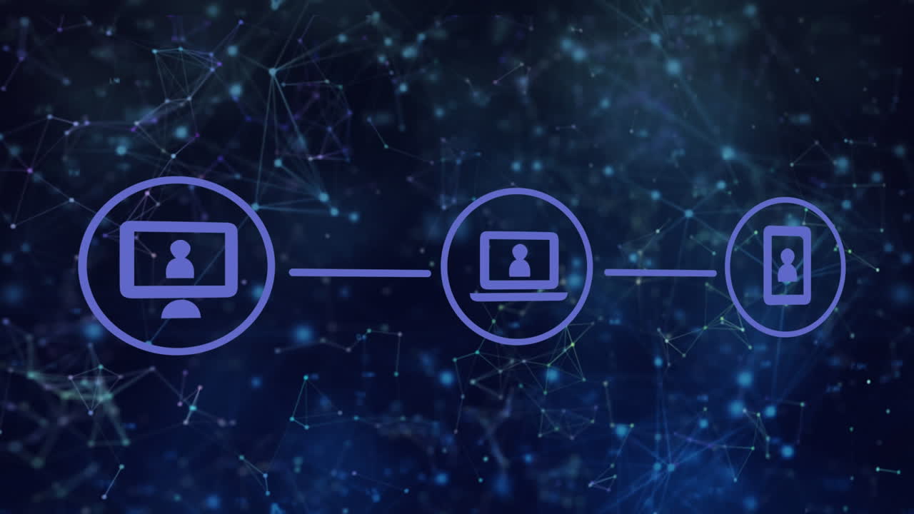 iconos de red de conexiones contra red de conexiones en fondo azul