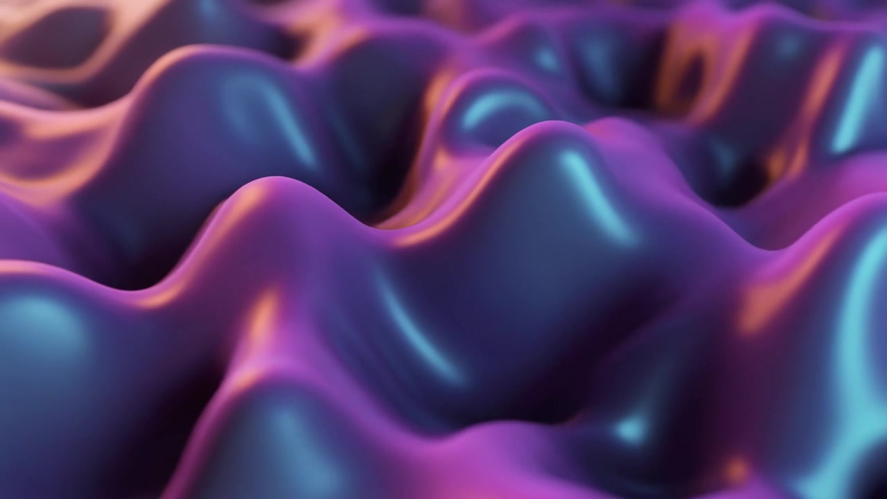 Abstract 3D Liquid Wave Surface with Purple and Blue Gradient Lighting