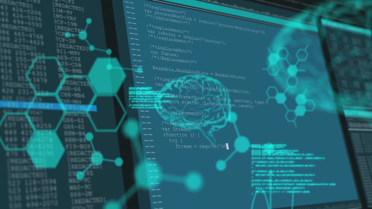 animación de cerebros sobre el procesamiento de datos