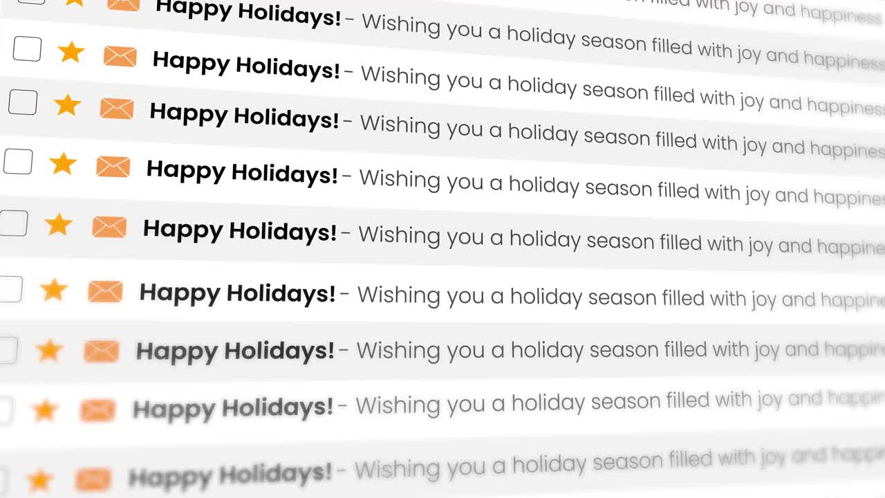 Emails wishing happy holidays
