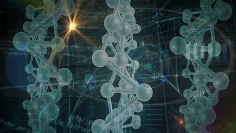 animating dna strand with binary coding for scientific data processing visuals