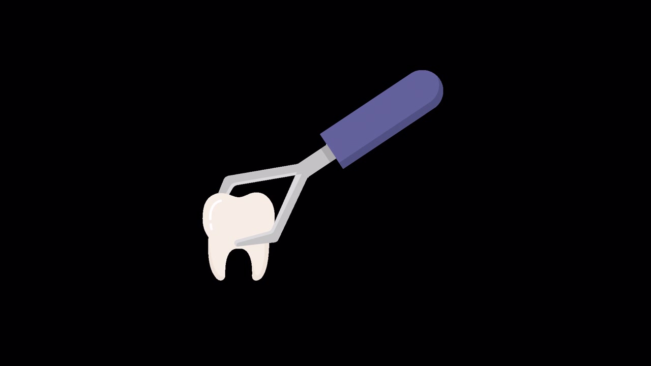 Animated Dental Forceps Extracting a Tooth