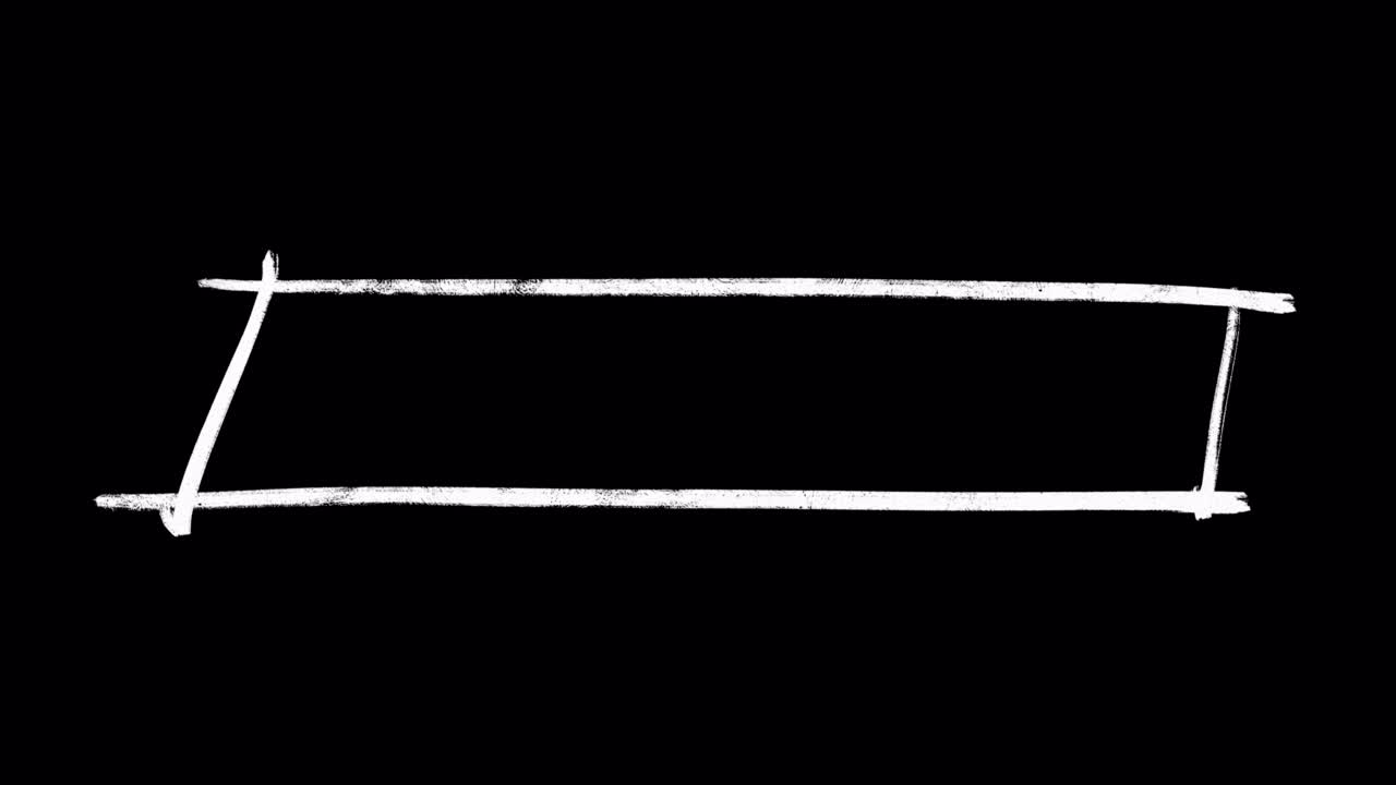 Tracé de rectangle animé à la craie blanche sur fond noir