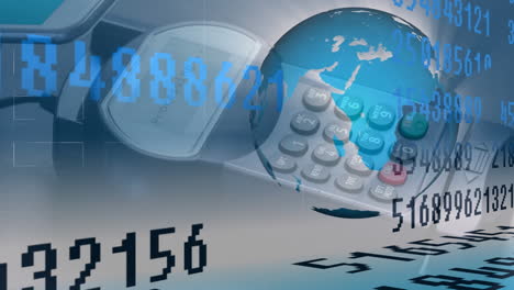 animación del procesamiento de datos financieros a través de terminales de pago