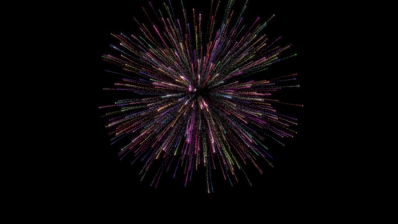 Singe Larger Fireworks Explosion on black background