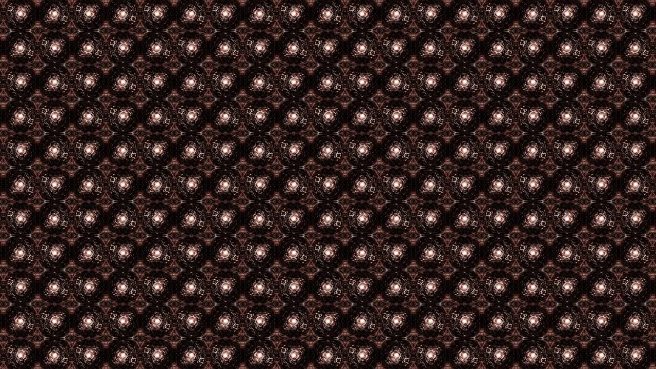 Abstract futuristic texture pattern background with small circles particles rotating and transform background. 4K Seamless loop animation. Copper science grid  pattern for technology background.