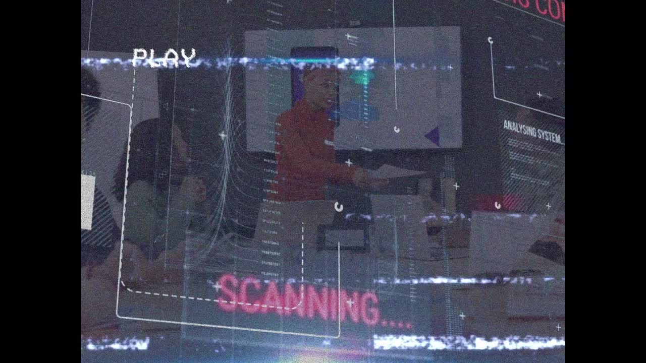 사무실에서 다양한 비즈니스 사람들에 대한 데이터 처리의 애니메이션