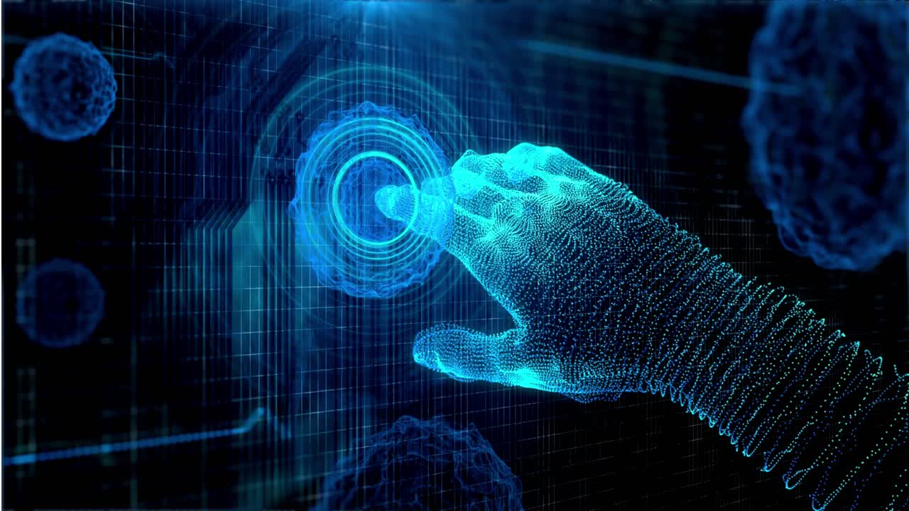 tecnología abstracta inteligencia artificial brazo robótico animación digital