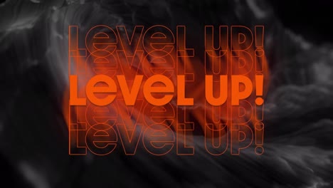 animación de texto de nivel superior sobre un fondo gris.
