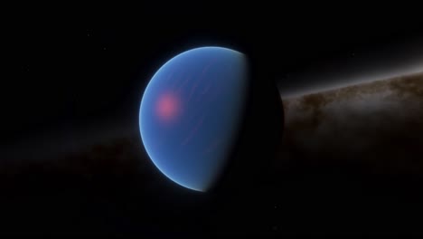 kepler 51d planet render hdr with milky way in the background panning around it